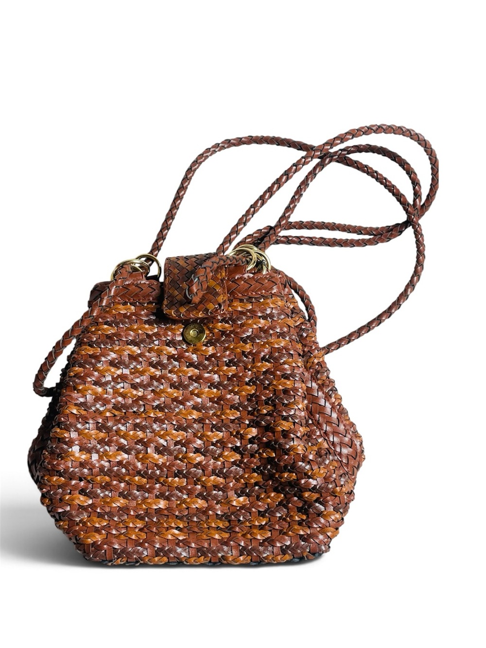 Y&S Handbags Woven Brown Braided Crossbody Bag